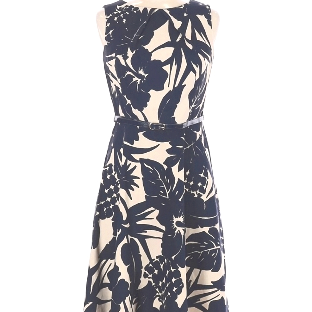 A-line Black and white dress
